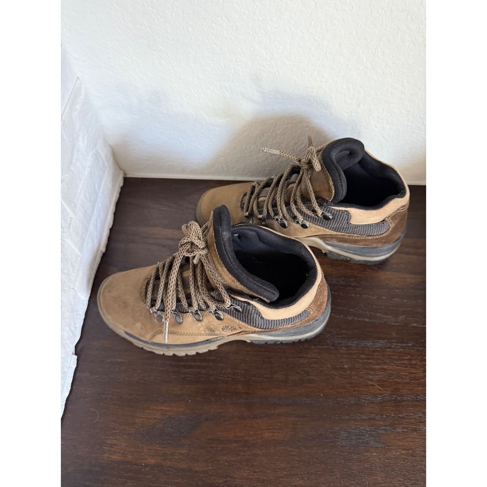 Timberland ACT Brown Leather Hiking Boots Womens 6.5 M Mid Top Trail Shoes - Picture 2 of 9